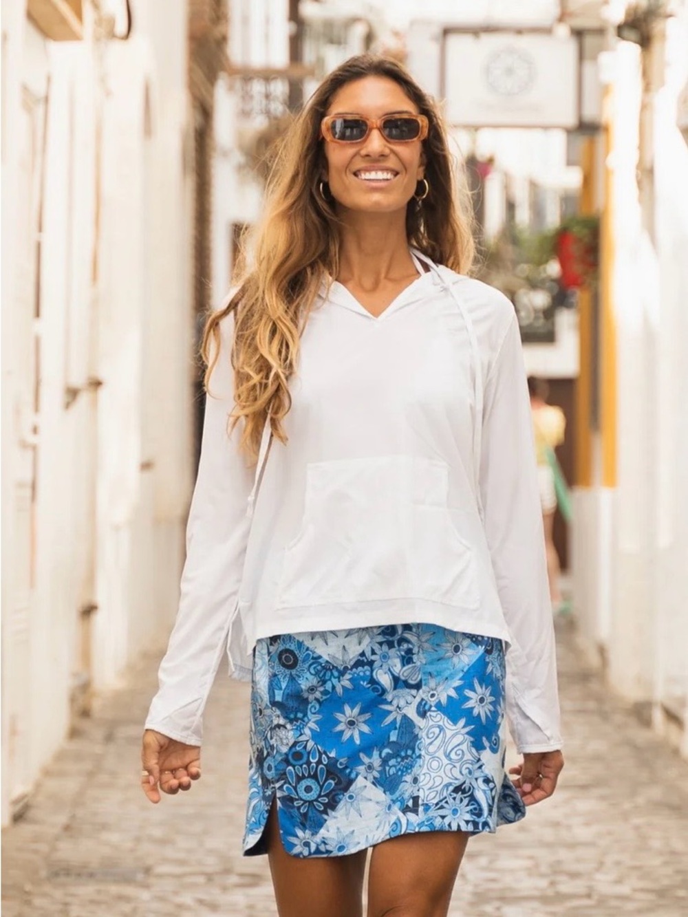Ripskirt Women's Sun Hoodie Top White L UPF 50+ Lightweight  Layering Outdoors